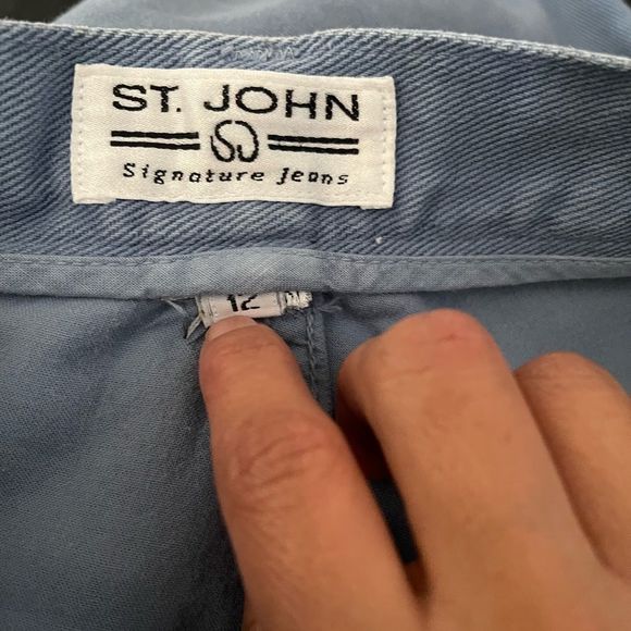 ST JOHN Women High Rise Jeans 12 blue Straight Leg - Picture 6 of 10